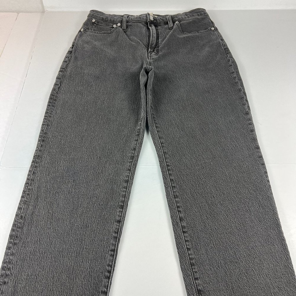 Madewell Jeans Women's Petite 30P Perfect Vintage Jean Black Faded Stretch Denim